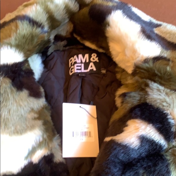 Pam and gela camouflage pho fur coat NWT - Picture 2 of 2